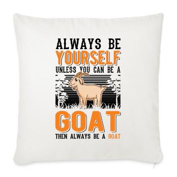 Chèvres Cadeau Chèvre Hôte Chèvre - Housse de coussin décorative 45 x 45 cm - blanc nature - Devant