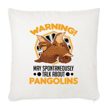 Avertissement Pangolin Pangolin - Housse de coussin décorative 45 x 45 cm - blanc nature - Devant