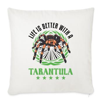La vie est meilleure avec une tarentule - Housse de coussin décorative 45 x 45 cm - blanc nature - Devant