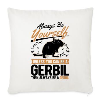 Gerbil Gift Racing Rat Gerbil - Sofa pillowcase 17,3'' x 17,3'' (45 x 45 cm) - natural white - Front