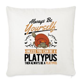 Platypus Gift Platypus - Sofa pillowcase 17,3'' x 17,3'' (45 x 45 cm) - natural white - Front