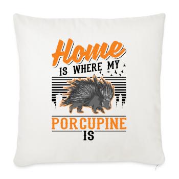Home is where my porcupine is - Sofa pillowcase 17,3'' x 17,3'' (45 x 45 cm) - natural white - Front
