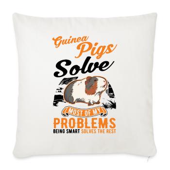 Guinea Pig Gift Guinea Pig - Sofa pillowcase 17,3'' x 17,3'' (45 x 45 cm) - natural white - Front
