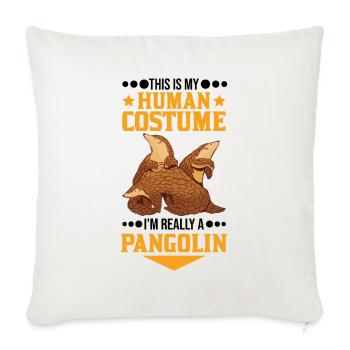 Pangolin Costume Humain Halloween Schuppentier - Housse de coussin décorative 45 x 45 cm - blanc nature - Devant