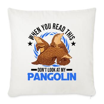 Pangolin Cadeau Pangolin - Housse de coussin décorative 45 x 45 cm - blanc nature - Devant