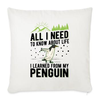 Pingouin Cadeau Pingouin - Housse de coussin décorative 45 x 45 cm - blanc nature - Devant