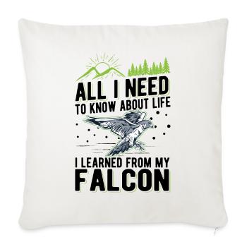 Falcon Gift Falcon Breeding Falcon Breeder Falconer - Sofa pillowcase 17,3'' x 17,3'' (45 x 45 cm) - natural white - Front