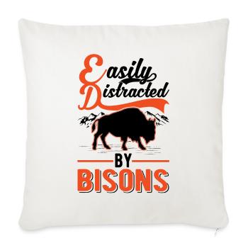 Facilement distrait par les bisons Buffle d’eau Buffle - Housse de coussin décorative 45 x 45 cm - blanc nature - Devant