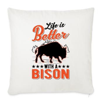 Life is better with a buffalo water buffalo - Sofa pillowcase 17,3'' x 17,3'' (45 x 45 cm) - natural white - Front