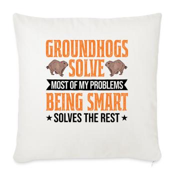 Marmotte Marmotte Marmotte de la forêt Marmotte - Housse de coussin décorative 45 x 45 cm - blanc nature - Devant