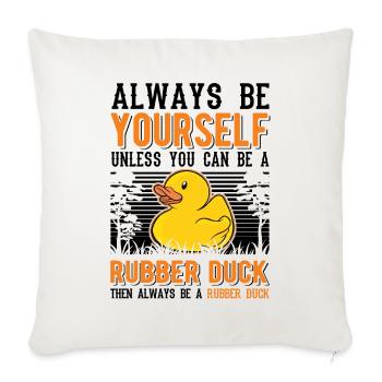 Soyez toujours vous-même Canard en caoutchouc Gummiente - Housse de coussin décorative 45 x 45 cm - blanc nature - Devant