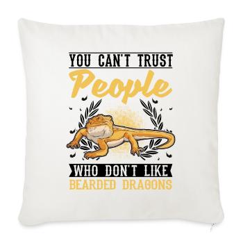 Dragon barbu Cadeau Dragon Barbu Pogona - Housse de coussin décorative 45 x 45 cm - blanc nature - Devant