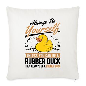 Soyez toujours vous-même Canard en caoutchouc Gummiente - Housse de coussin décorative 45 x 45 cm - blanc nature - Devant