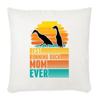 Meilleure maman de canard de course Laufente Mama - Housse de coussin décorative 45 x 45 cm - blanc nature - Devant