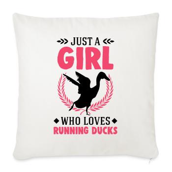 Running Girls Running Duck Bottle Duck - Sofa pillowcase 17,3'' x 17,3'' (45 x 45 cm) - natural white - Front