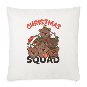 Ours Arbre de Noël Escouade de Noël Ours - Housse de coussin décorative 45 x 45 cm - blanc nature - Devant