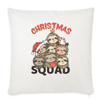 Sloth Christmas Tree Christmas Squad Sloths - Sofa pillowcase 17,3'' x 17,3'' (45 x 45 cm) - natural white - Front