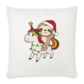 Christmas Sloth Merry Christmas Unicorn - Sofa pillowcase 17,3'' x 17,3'' (45 x 45 cm) - natural white - Front