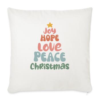Joyeux Noël groovy rétro Love Peace Christmas - Housse de coussin décorative 45 x 45 cm - blanc nature - Devant