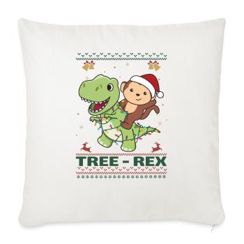 Joyeux Noël moche singes de Noël Arbre Rex - Housse de coussin décorative 45 x 45 cm - blanc nature - Devant