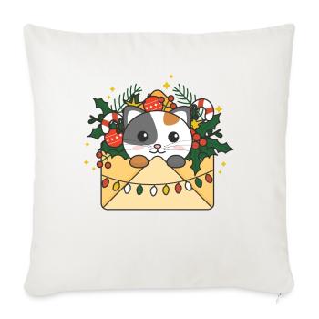 Katze Weihnachten Brief Winter Tiere Katzen - Sofakissenbezug 45 x 45 cm - Naturweiß  - Vorne