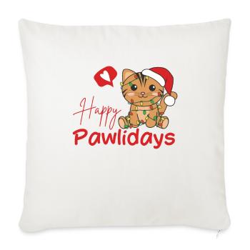 Cat Christmas Cute Cats Happy Pawlidays - Sofa pillowcase 17,3'' x 17,3'' (45 x 45 cm) - natural white - Front