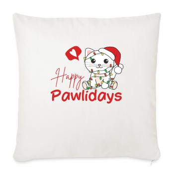 Cat Christmas Cute Cats Happy Pawlidays - Sofa pillowcase 17,3'' x 17,3'' (45 x 45 cm) - natural white - Front