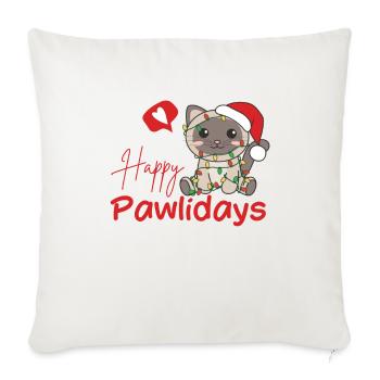 Cat Christmas Cute Cats Happy Pawlidays - Sofa pillowcase 17,3'' x 17,3'' (45 x 45 cm) - natural white - Front
