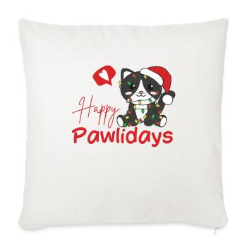 Cat Christmas Cute Cats Happy Pawlidays - Sofa pillowcase 17,3'' x 17,3'' (45 x 45 cm) - natural white - Front