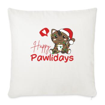 Cat Christmas Cute Cats Happy Pawlidays - Sofa pillowcase 17,3'' x 17,3'' (45 x 45 cm) - natural white - Front