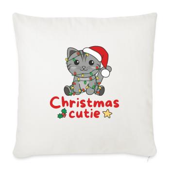 Cat Christmas Cats Christmas Cutie - Sofa pillowcase 17,3'' x 17,3'' (45 x 45 cm) - natural white - Front