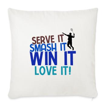 Badminton - Sofakissenbezug 45 x 45 cm - Naturweiß  - Vorne
