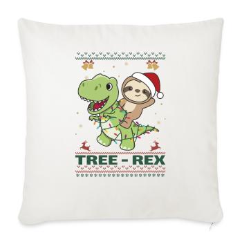 Joyeux Noël moche Noël paresseux Rex - Housse de coussin décorative 45 x 45 cm - blanc nature - Devant