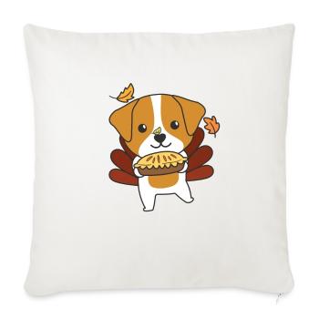 thanksgiving day outfits turkey jack Russell Pie - Sofa pillowcase 17,3'' x 17,3'' (45 x 45 cm) - natural white - Front