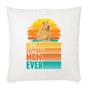 Best Capybara Mom Ever Wasserschwein Mama - Sofa pillowcase 17,3'' x 17,3'' (45 x 45 cm) - natural white - Front