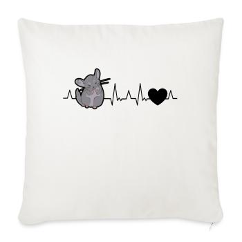 Rythme cardiaque de chinchilla - Housse de coussin décorative 45 x 45 cm - blanc nature - Devant