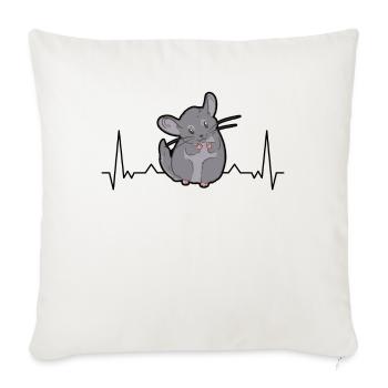 Rythme cardiaque de chinchilla - Housse de coussin décorative 45 x 45 cm - blanc nature - Devant