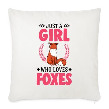 Cadeau Fox Girl - Housse de coussin décorative 45 x 45 cm - blanc nature - Devant