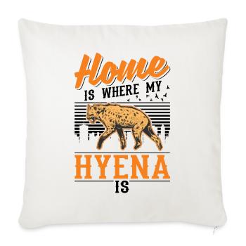 La maison est l’endroit où se trouve ma hyène - Housse de coussin décorative 45 x 45 cm - blanc nature - Devant