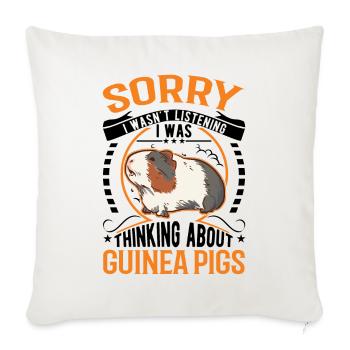 Guinea Pig Gift Guinea Pig - Sofa pillowcase 17,3'' x 17,3'' (45 x 45 cm) - natural white - Front