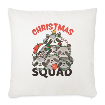 Raccoon Christmas Tree Christmas Squad Raccoons - Sofa pillowcase 17,3'' x 17,3'' (45 x 45 cm) - natural white - Front