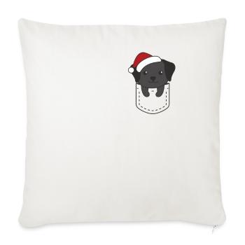 Joyeux Noël Sweet Labrador Breast Bag - Housse de coussin décorative 45 x 45 cm - blanc nature - Devant