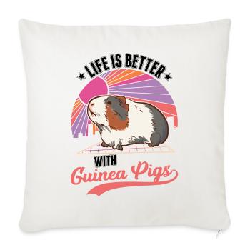 Meerschweinchen Geschenk Guinea Pig - Sofakissenbezug 45 x 45 cm - Naturweiß  - Vorne