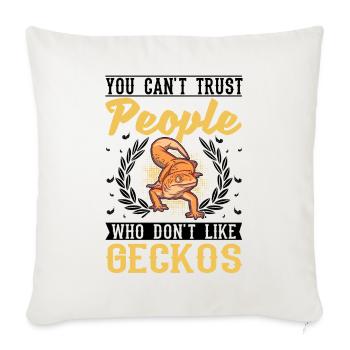 Gecko Gift Leopard Gecko - Sofa pillowcase 17,3'' x 17,3'' (45 x 45 cm) - natural white - Front