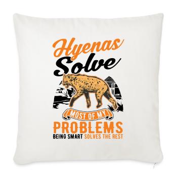 Hyäne Geschenk Erdwolf Hyena - Sofakissenbezug 45 x 45 cm - Naturweiß  - Vorne