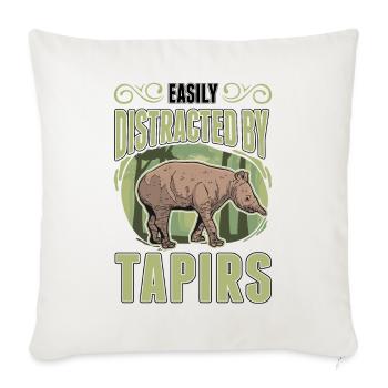 Facilement distrait par les tapirs - Housse de coussin décorative 45 x 45 cm - blanc nature - Devant