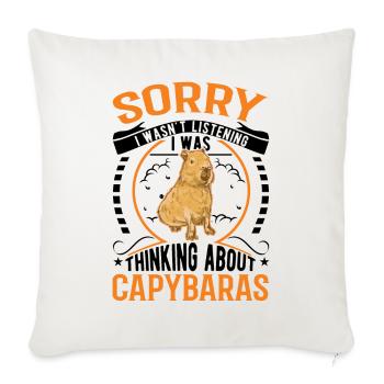 Capybara Gift Capibara - Sofa pillowcase 17,3'' x 17,3'' (45 x 45 cm) - natural white - Front