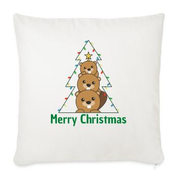 Beaver Christmas Tree Christmas Animals Beavers - Sofa pillowcase 17,3'' x 17,3'' (45 x 45 cm) - natural white - Front