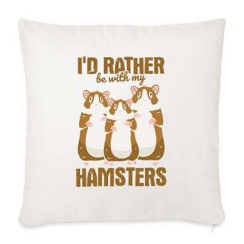Nagetier Hamster - Sofakissenbezug 45 x 45 cm - Naturweiß  - Vorne