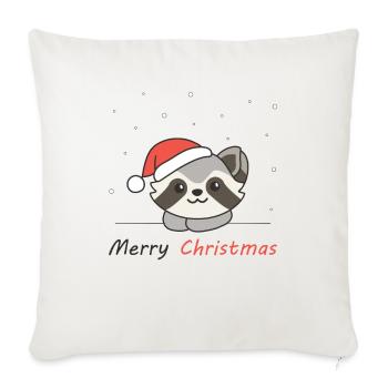 Raccoon Christmas Snow Winter Raccoons - Sofa pillowcase 17,3'' x 17,3'' (45 x 45 cm) - natural white - Front